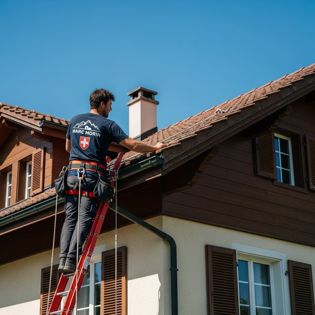 Travaux sur toiture suisse
